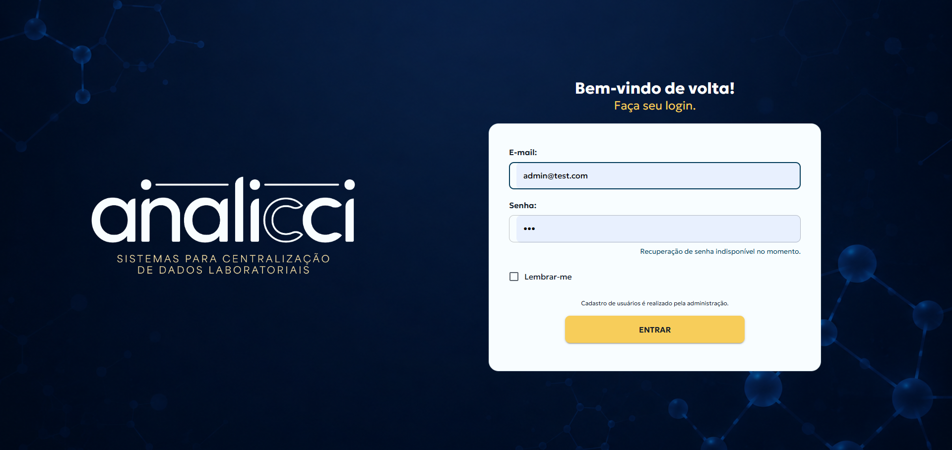 Tela de Login